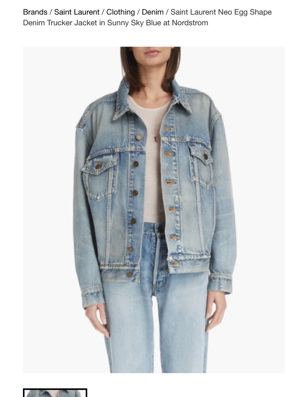 NWT Saint Laurent Light Blue Denim Trucker Jacket